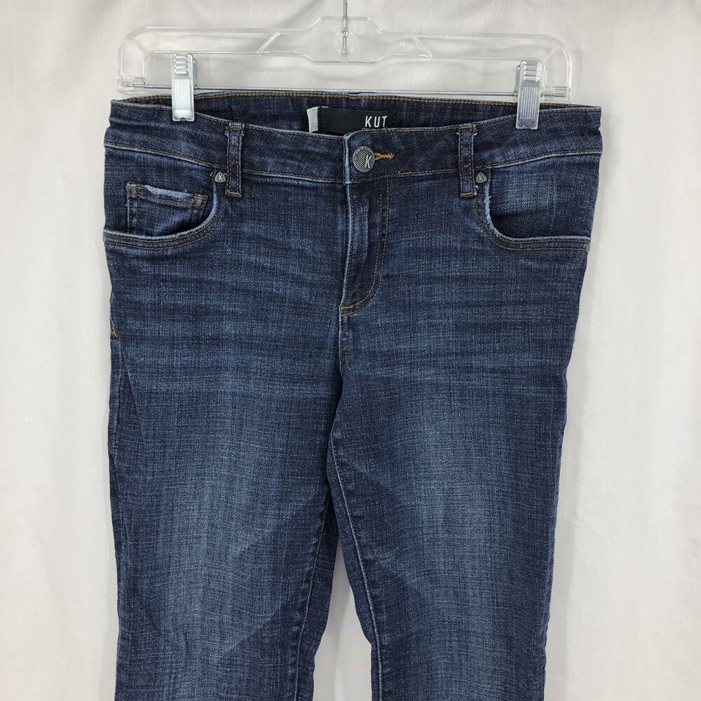 Kut From The Kloth Lauren Crop Straight Leg Jeans Medium Wash 30x23 Sz 4